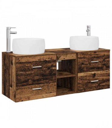 vidaXL Wall-mounted Bathroom Cabinet Set 3 pcs Old Wood