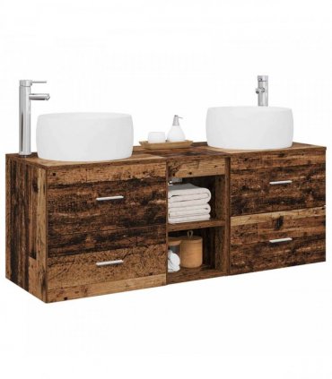 vidaXL Wall-mounted Bathroom Cabinet Set 3 pcs Old Wood