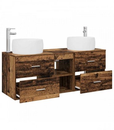 vidaXL Wall-mounted Bathroom Cabinet Set 3 pcs Old Wood