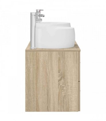 vidaXL Bathroom Cabinet Set 3 pcs Sonoma Oak 129 x 44.5 x 80 cm