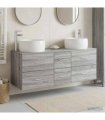 vidaXL Bathroom Cabinet Set 3 pcs Grey Sonoma 129 x 44.5 x 80 cm