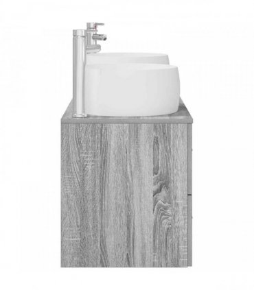 vidaXL Bathroom Cabinet Set 3 pcs Grey Sonoma 129 x 44.5 x 80 cm