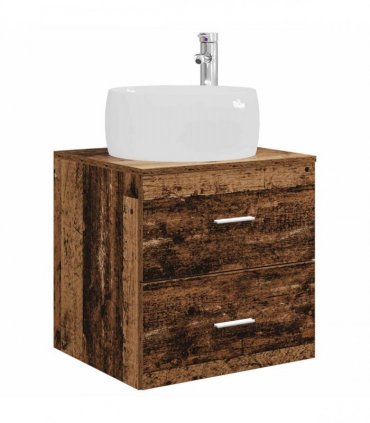 vidaXL Bathroom Cabinet Set 3 pcs Old Wood 129 x 44.5 x 80 cm