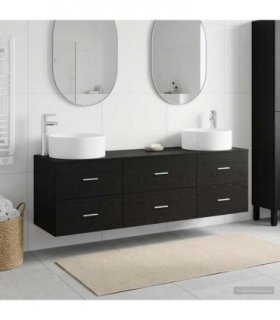vidaXL Bathroom Cabinet Set 3 pcs Black 161.5 x 44.5 x 80 cm