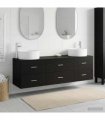 vidaXL Bathroom Cabinet Set 3 pcs Black 161.5 x 44.5 x 80 cm