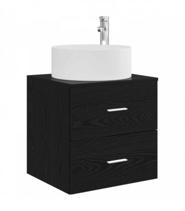 vidaXL Bathroom Cabinet Set 3 pcs Black 161.5 x 44.5 x 80 cm