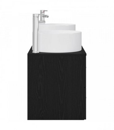 vidaXL Bathroom Cabinet Set 3 pcs Black 161.5 x 44.5 x 80 cm
