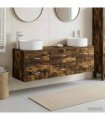 vidaXL Bathroom Cabinet Set 3 pcs Smoked Oak 161.5 x 44.5 x 80 cm