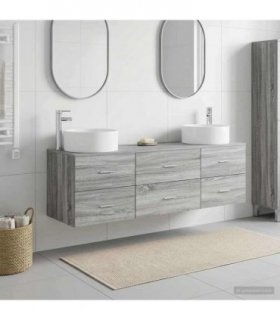vidaXL Bathroom Cabinet Set 3 pcs Grey Sonoma 161.5 x 44.5 x 80 cm