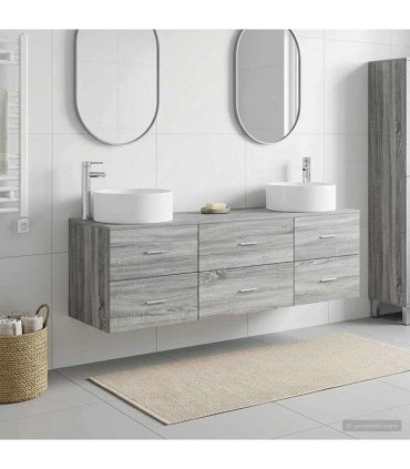 vidaXL Bathroom Cabinet Set 3 pcs Grey Sonoma 161.5 x 44.5 x 80 cm