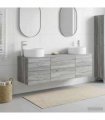 vidaXL Bathroom Cabinet Set 3 pcs Grey Sonoma 161.5 x 44.5 x 80 cm