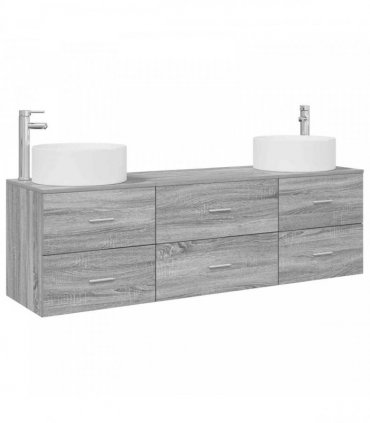 vidaXL Bathroom Cabinet Set 3 pcs Grey Sonoma 161.5 x 44.5 x 80 cm