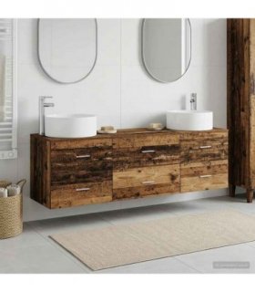 vidaXL Bathroom Cabinet Set 3 pcs Old Wood 161.5 x 44.5 x 80 cm