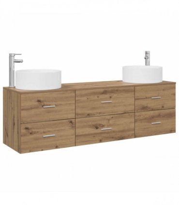 vidaXL Bathroom Cabinet Set 3 pcs Artisan Oak 161.5 x 44.5 x 80 cm