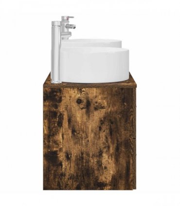 vidaXL Bathroom Cabinet Set 3 pcs Smoked Oak 129 x 44.5 x 80 cm