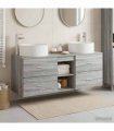vidaXL Bathroom Cabinet Set 3 pcs Grey Sonoma 129 x 44.5 x 80 cm