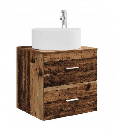 vidaXL Bathroom Cabinet Set 3 pcs Old Wood 129 x 44.5 x 80 cm
