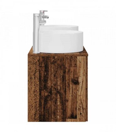 vidaXL Bathroom Cabinet Set 3 pcs Old Wood 129 x 44.5 x 80 cm
