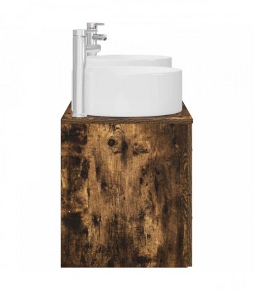 vidaXL Bathroom Cabinet Set 3 pcs Smoked Oak 129 x 44.5 x 80 cm