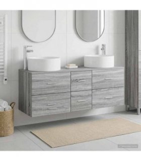 vidaXL Bathroom Cabinet Set 3 pcs Grey Sonoma 129 x 44.5 x 80 cm