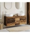 vidaXL Bathroom Cabinet Set 3 pcs Old Wood 129 x 44.5 x 80 cm