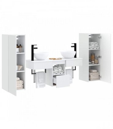 vidaXL Bathroom Cabinet Set 5 pcs White 33 x 34.5 x 100 cm