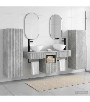 vidaXL Bathroom Cabinet Set 5 pcs Concrete Grey 33 x 34.5 x 100 cm