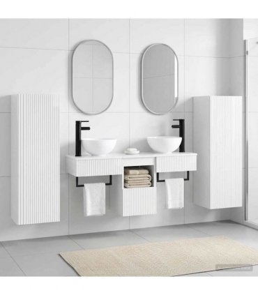 vidaXL Bathroom Cabinet Set 5 pcs High Gloss White 33 x 34.5 x 100 cm