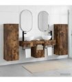vidaXL Bathroom Cabinet Set 5 pcs Smoked Oak 33 x 34.5 x 100 cm