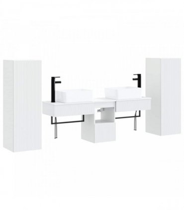 vidaXL Bathroom Cabinet Set 5 pcs White 136 x 35 x 80 cm