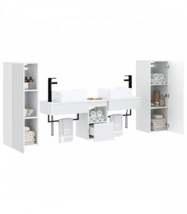 vidaXL Bathroom Cabinet Set 5 pcs White 136 x 35 x 80 cm