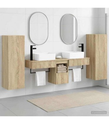 vidaXL Bathroom Cabinet Set 5 pcs Sonoma Oak 136 x 35 x 80 cm