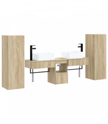 vidaXL Bathroom Cabinet Set 5 pcs Sonoma Oak 136 x 35 x 80 cm