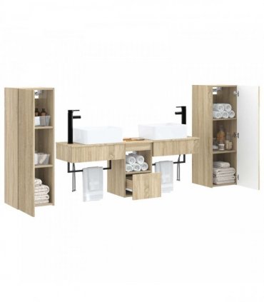 vidaXL Bathroom Cabinet Set 5 pcs Sonoma Oak 136 x 35 x 80 cm