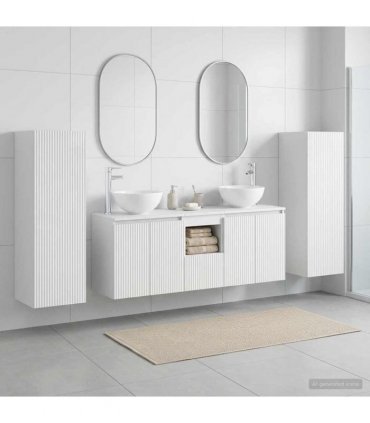 vidaXL Bathroom Cabinet Set 5 pcs High Gloss White 129 x 35 x 80 cm