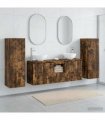 vidaXL Bathroom Cabinet Set 5 pcs Smoked Oak 129 x 35 x 80 cm