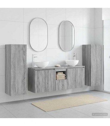 vidaXL Bathroom Cabinet Set 5 pcs Grey Sonoma 129 x 35 x 80 cm