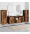 vidaXL Bathroom Cabinet Set 5 pcs Old Wood 129 x 35 x 80 cm