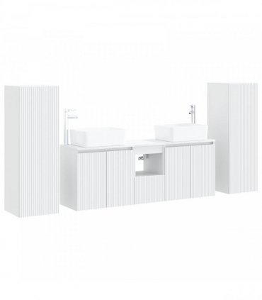 vidaXL Bathroom Cabinet Set 5 pcs White 136 x 35 x 80 cm
