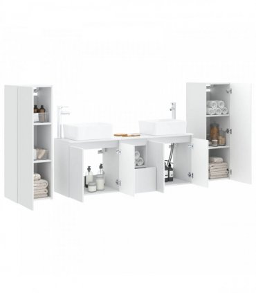 vidaXL Bathroom Cabinet Set 5 pcs White 136 x 35 x 80 cm