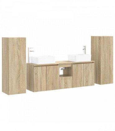 vidaXL Bathroom Cabinet Set 5 pcs Sonoma Oak 136 x 35 x 80 cm