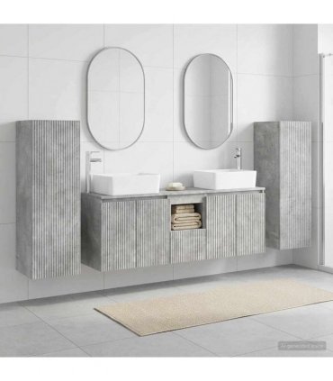 vidaXL Bathroom Cabinet Set 5 pcs Concrete Grey 136 x 35 x 80 cm