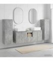 vidaXL Bathroom Cabinet Set 5 pcs Concrete Grey 136 x 35 x 80 cm