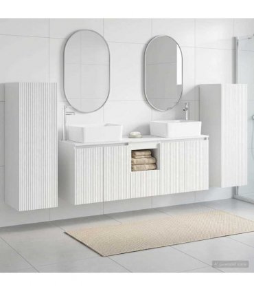 vidaXL Bathroom Cabinet Set 5 pcs High Gloss White 136 x 35 x 80 cm