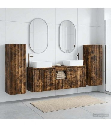 vidaXL Bathroom Cabinet Set 5 pcs Smoked Oak 136 x 35 x 80 cm