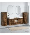 vidaXL Bathroom Cabinet Set 5 pcs Smoked Oak 136 x 35 x 80 cm