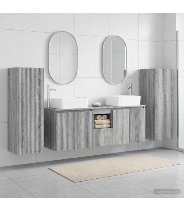 vidaXL Bathroom Cabinet Set 5 pcs Grey Sonoma 136 x 35 x 80 cm