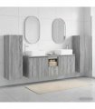 vidaXL Bathroom Cabinet Set 5 pcs Grey Sonoma 136 x 35 x 80 cm