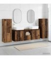 vidaXL Bathroom Cabinet Set 5 pcs Old Wood 136 x 35 x 80 cm