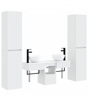 vidaXL Bathroom Cabinet Set 5 pcs White 33 x 34.5 x 160 cm